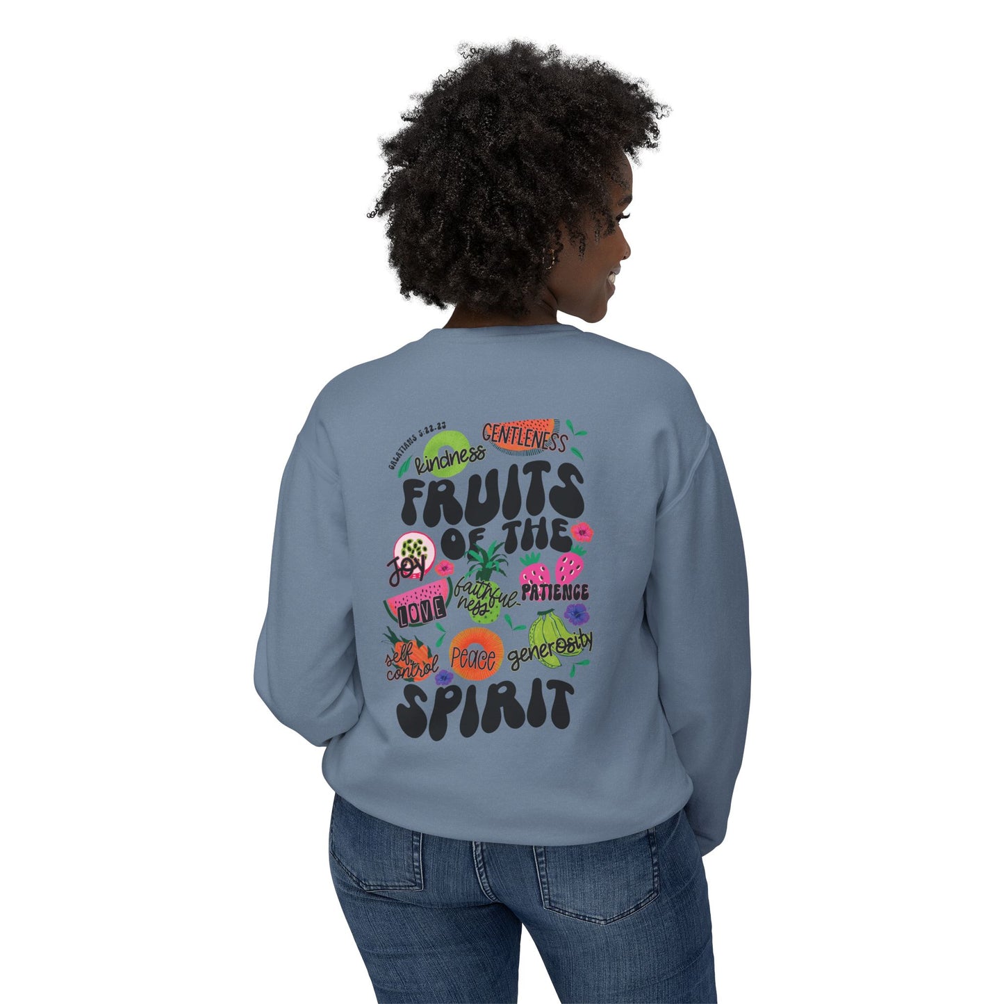 Fruits of the Spirit  Lightweight Crewneck Sweatshirt Comfort Colors