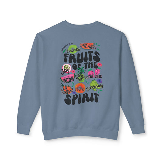 Fruits of the Spirit  Lightweight Crewneck Sweatshirt Comfort Colors