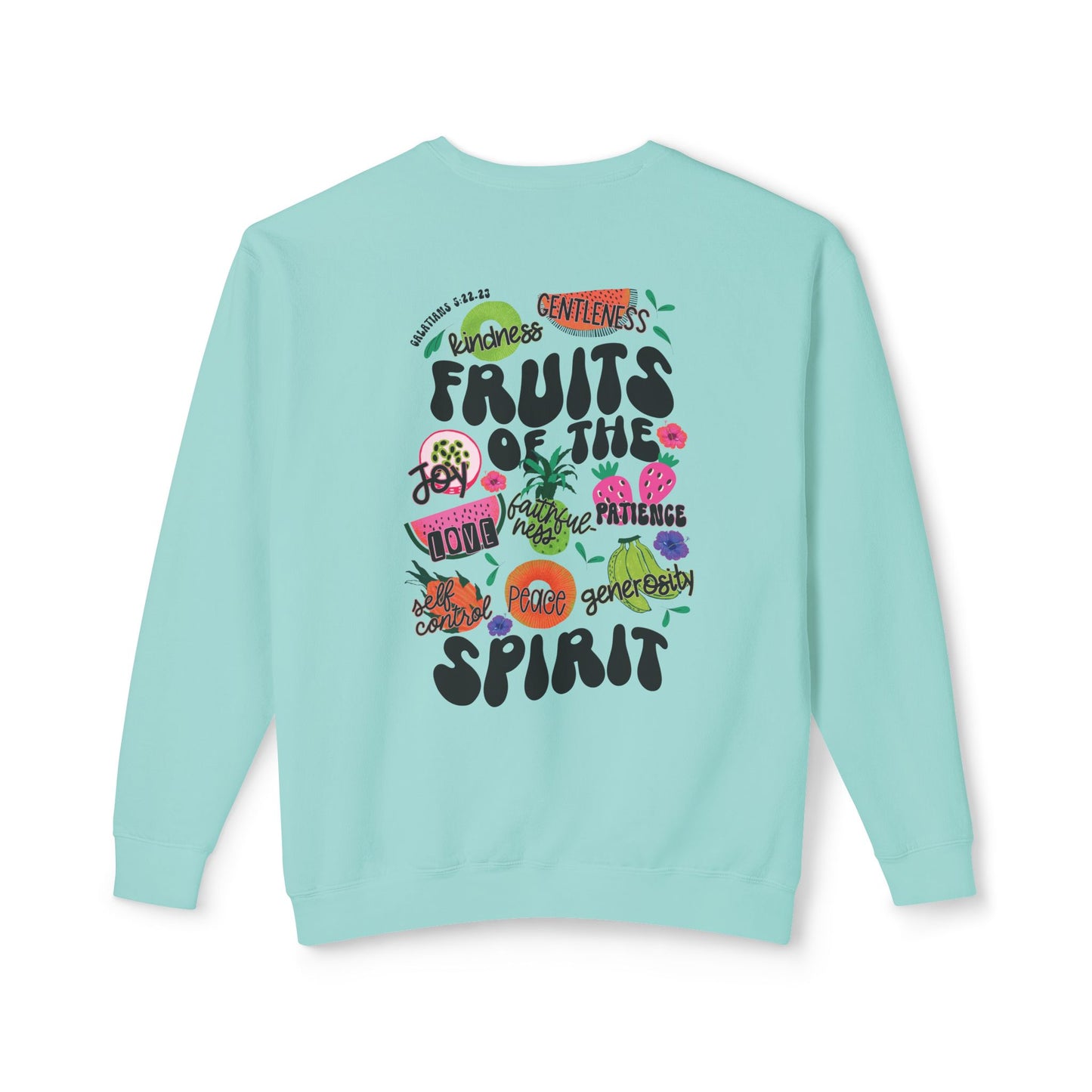 Fruits of the Spirit  Lightweight Crewneck Sweatshirt Comfort Colors