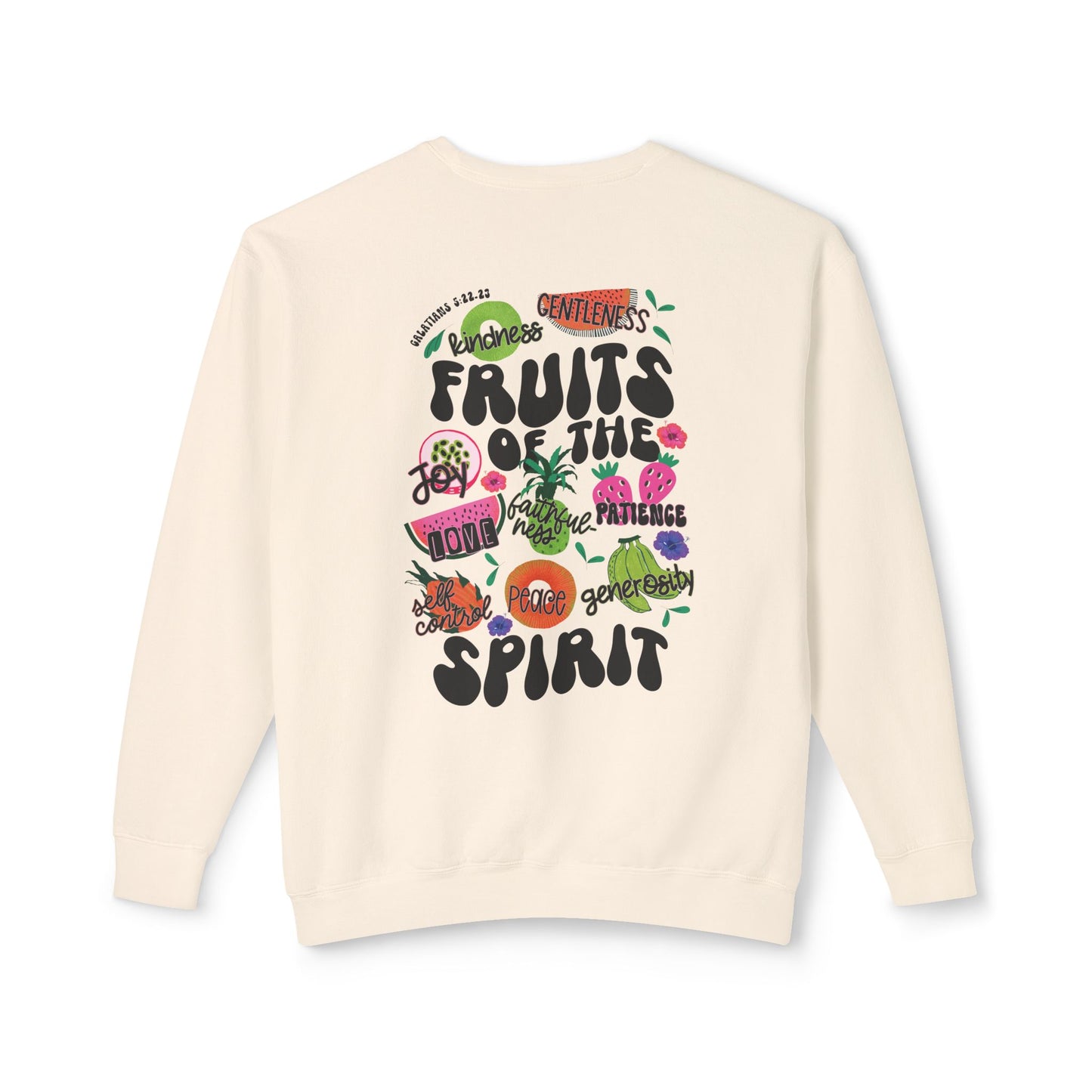 Fruits of the Spirit  Lightweight Crewneck Sweatshirt Comfort Colors