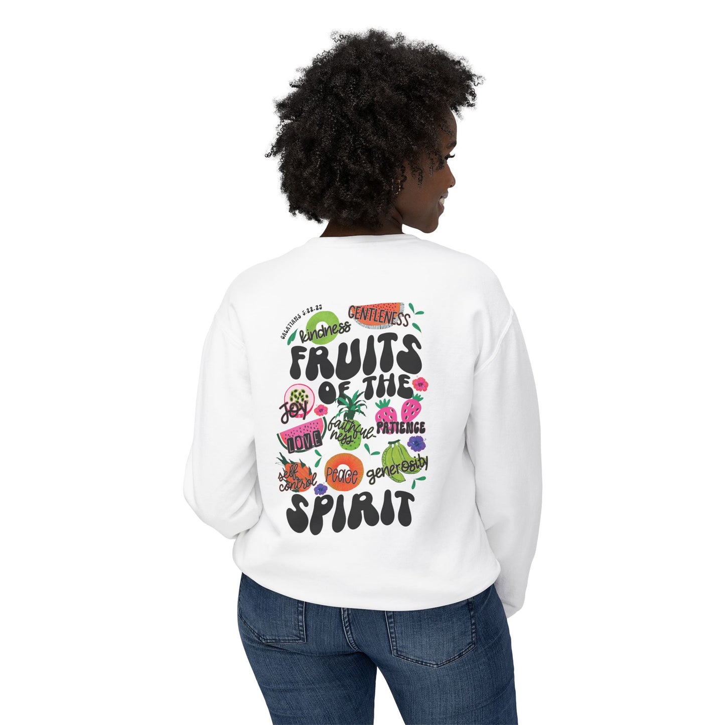 Fruits of the Spirit  Lightweight Crewneck Sweatshirt Comfort Colors