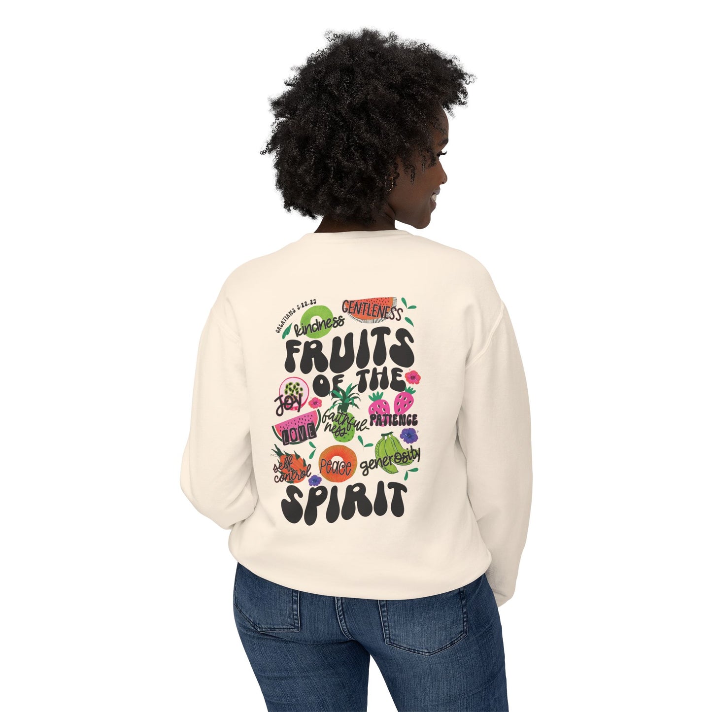 Fruits of the Spirit  Lightweight Crewneck Sweatshirt Comfort Colors