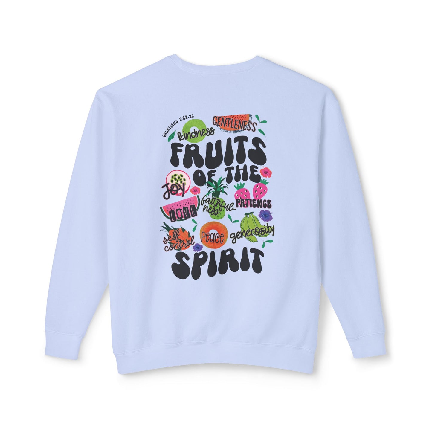 Fruits of the Spirit  Lightweight Crewneck Sweatshirt Comfort Colors