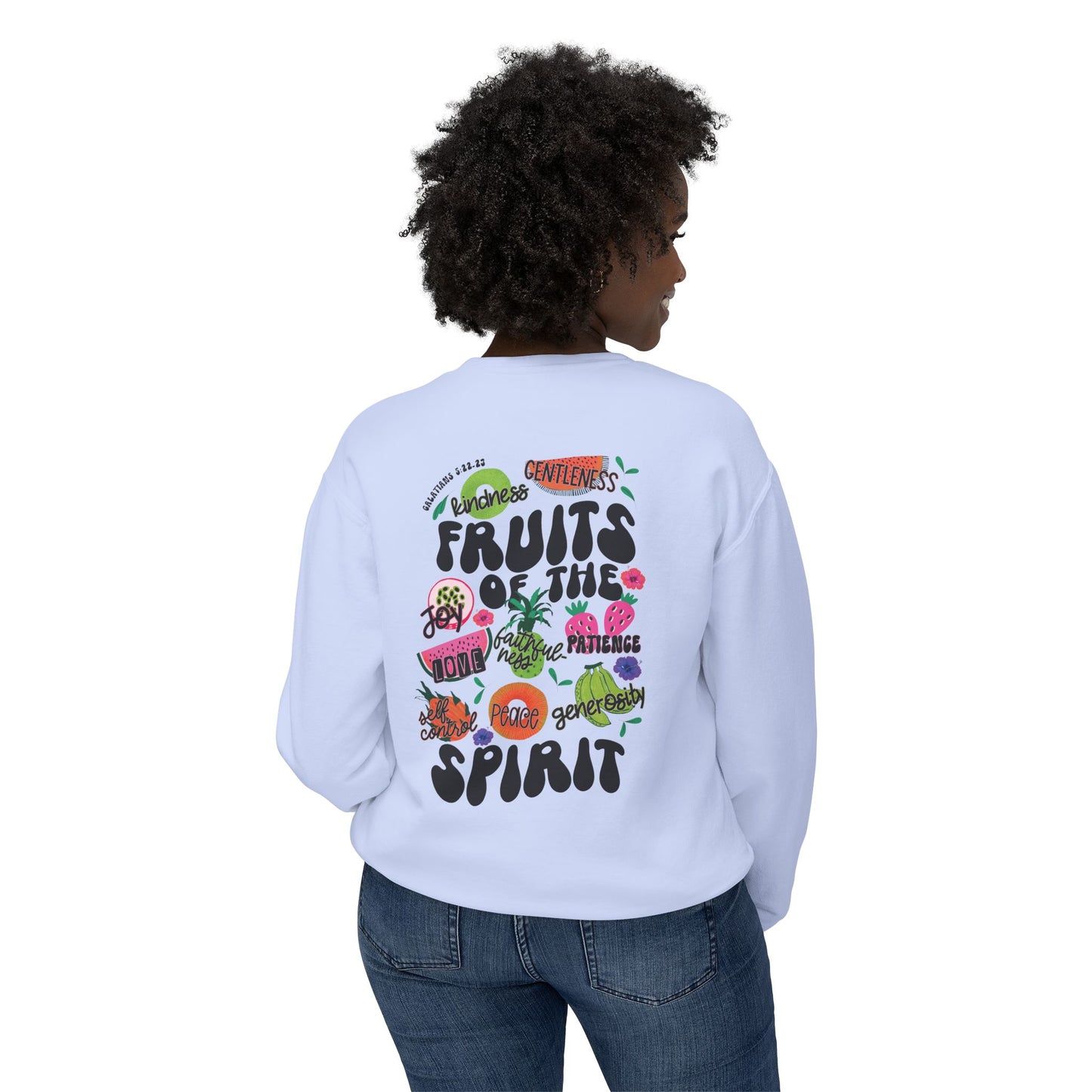 Fruits of the Spirit  Lightweight Crewneck Sweatshirt Comfort Colors