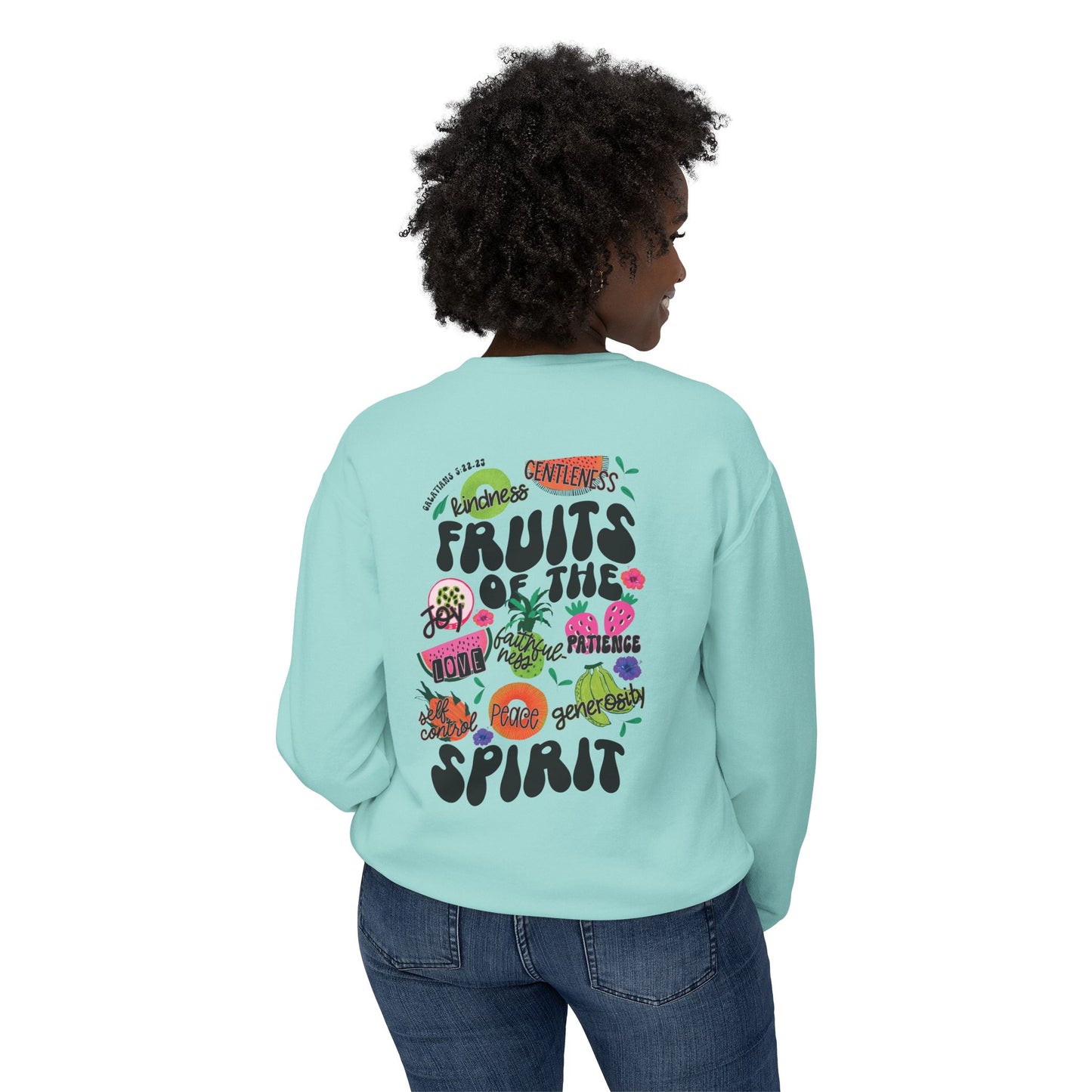 Fruits of the Spirit  Lightweight Crewneck Sweatshirt Comfort Colors