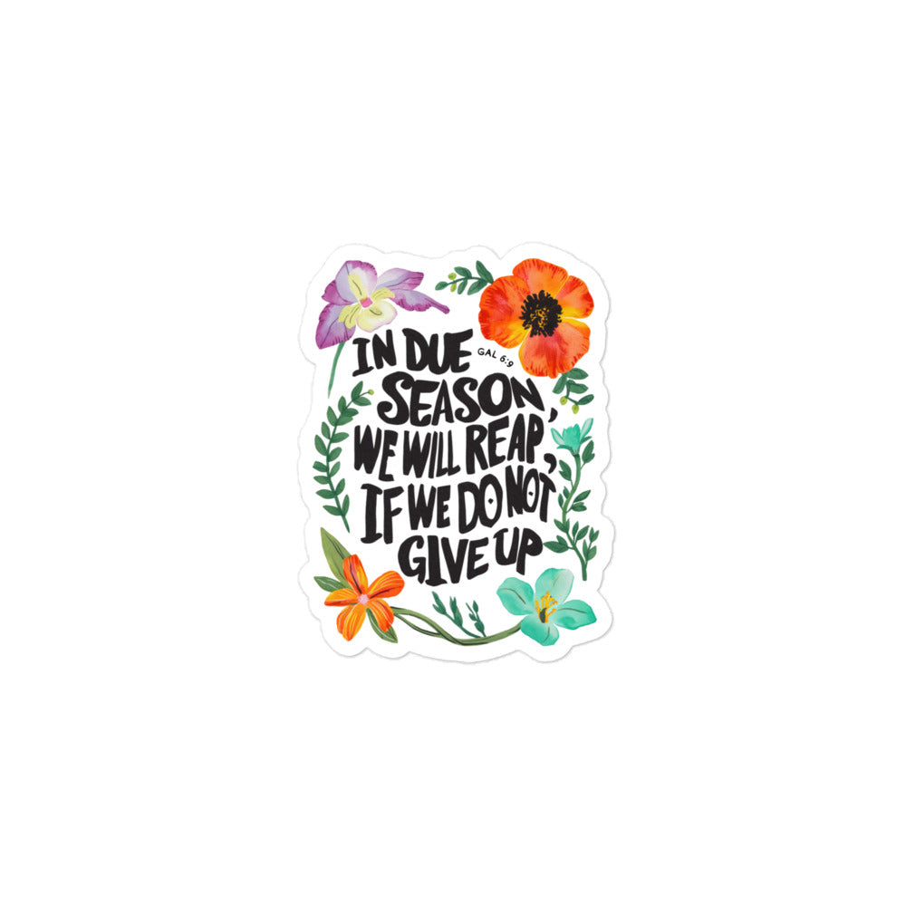 Galatians 6:9 Floral Sticker