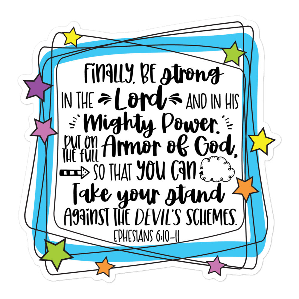 Armor of God Ephesians 6:10-11 Sticker