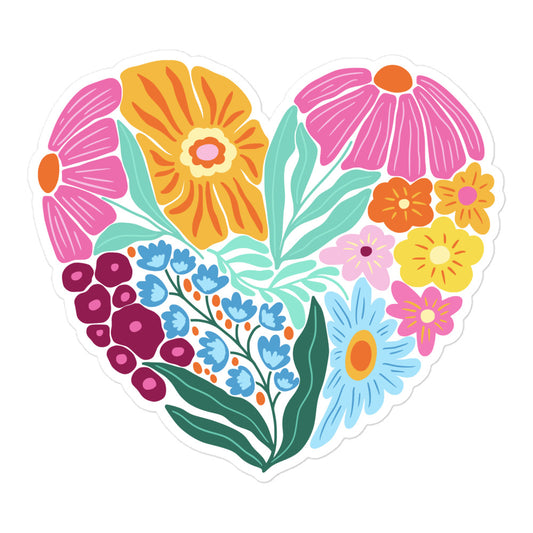 Floral Heart Sticker