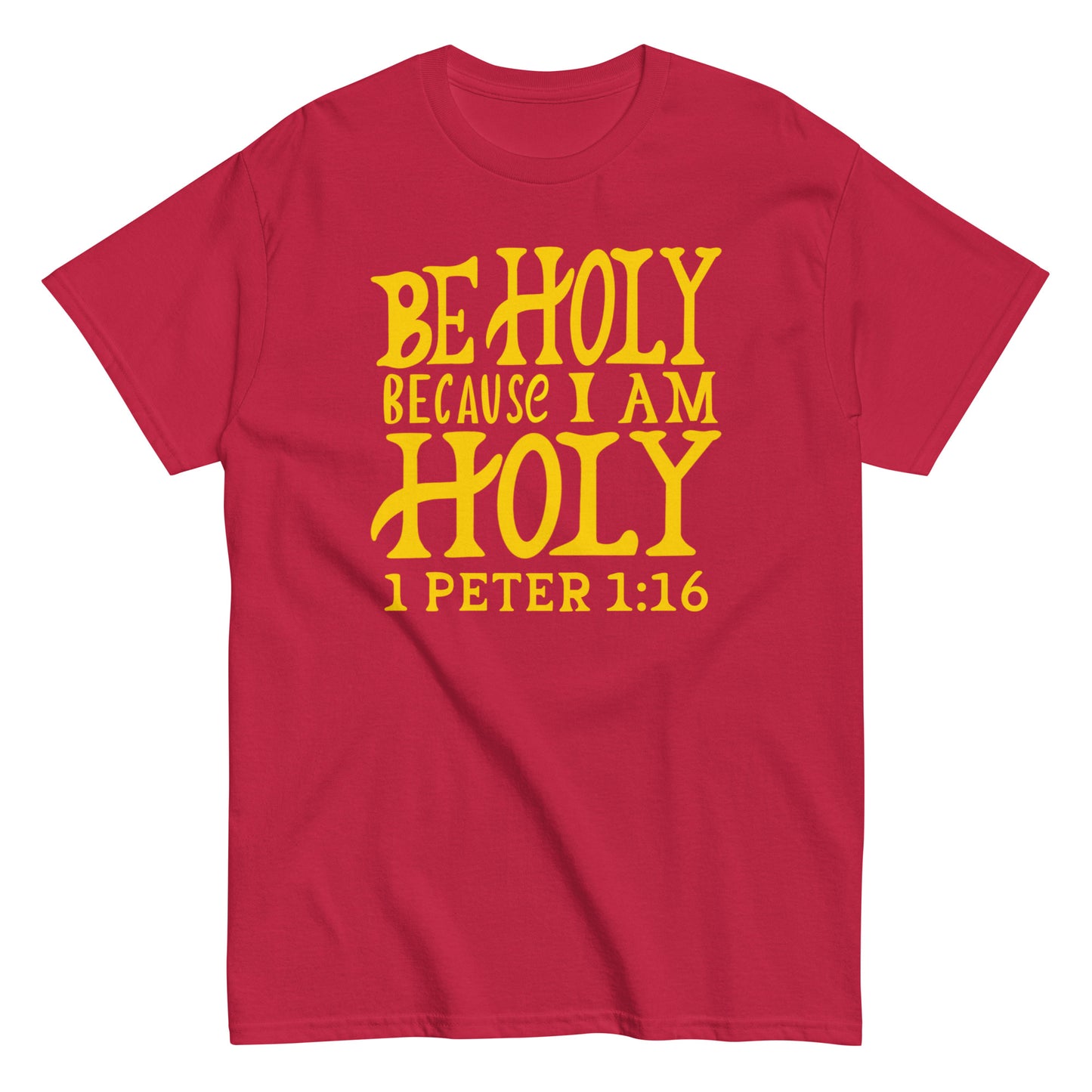 (Brandon's Letters) Be Holy 1 Peter 1:16 Christian T-Shirt for Men and Women Kadosh Living