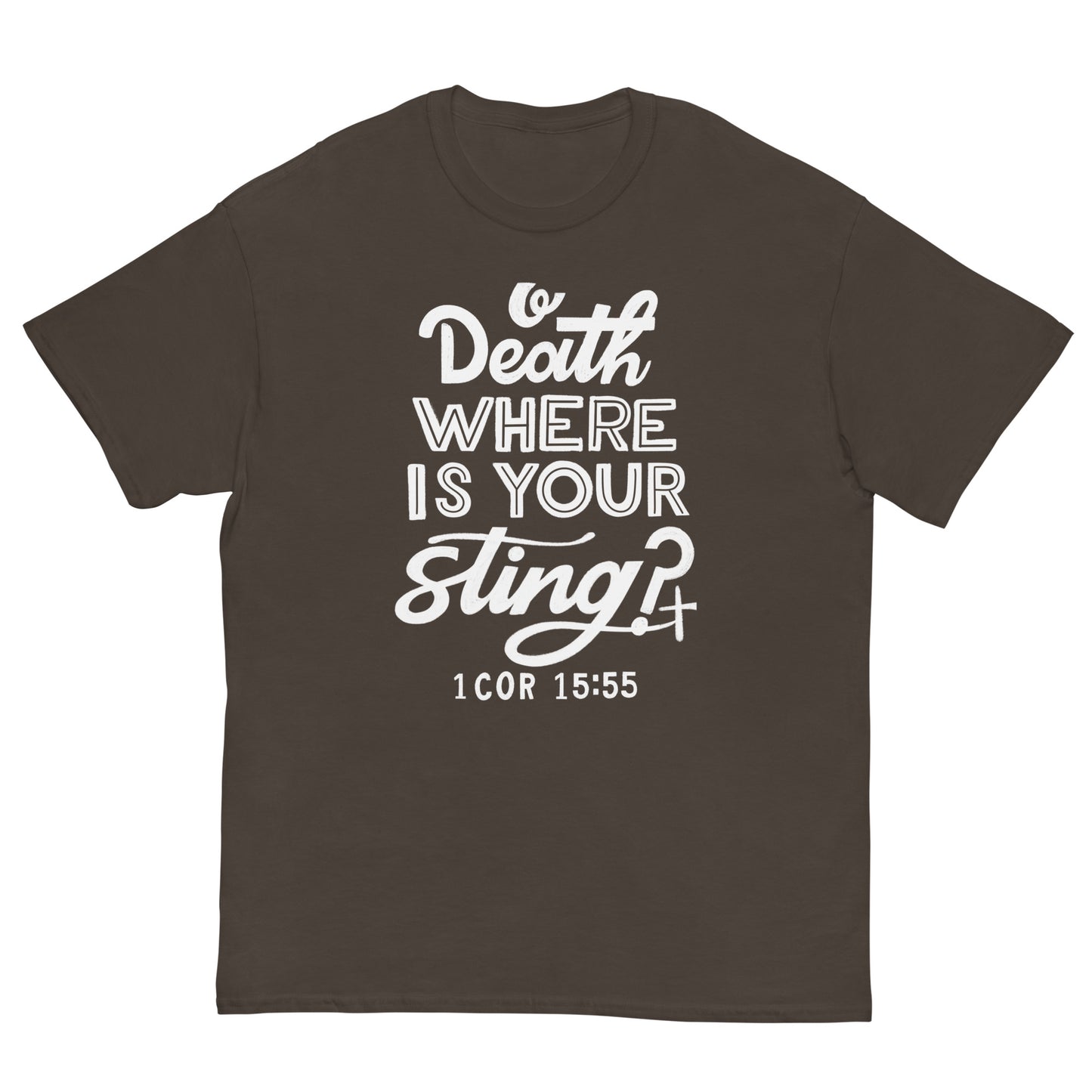 (Brandon's Letters) O Death Where Is Your Sting? Christian T-Shirt for Men and Women Kadosh Living