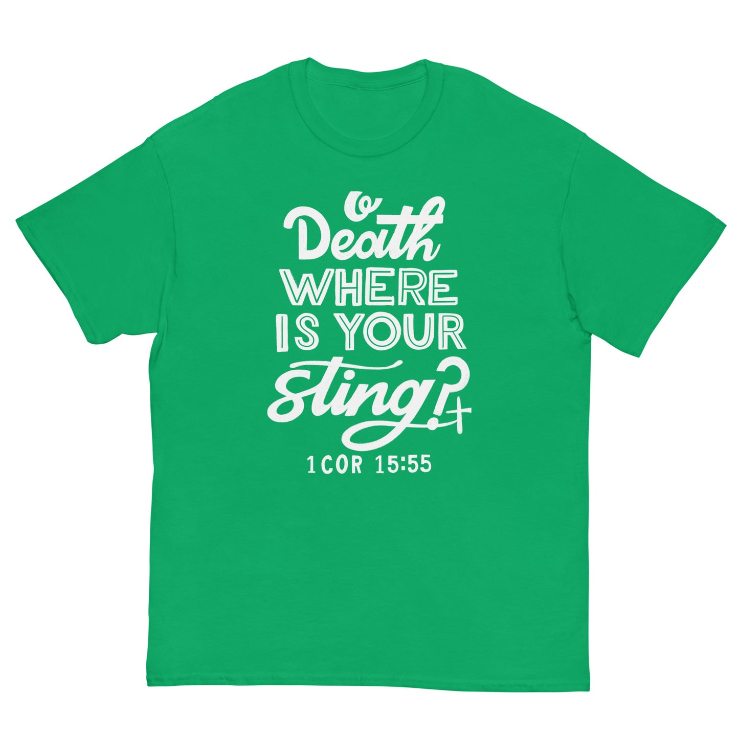 (Brandon's Letters) O Death Where Is Your Sting? Christian T-Shirt for Men and Women Kadosh Living