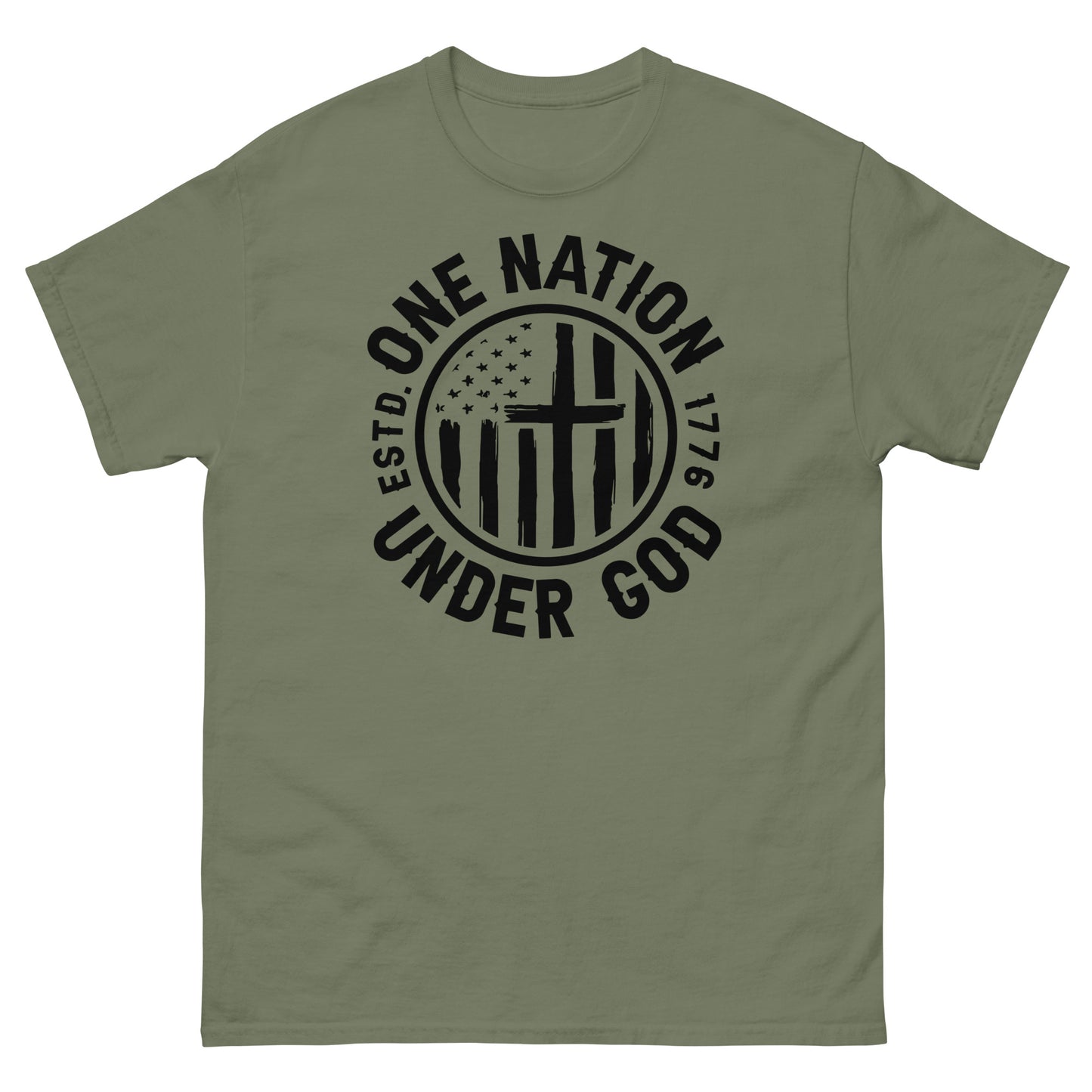 One Nation Under God Men's Christian T-Shirt (front version) Kadosh Life