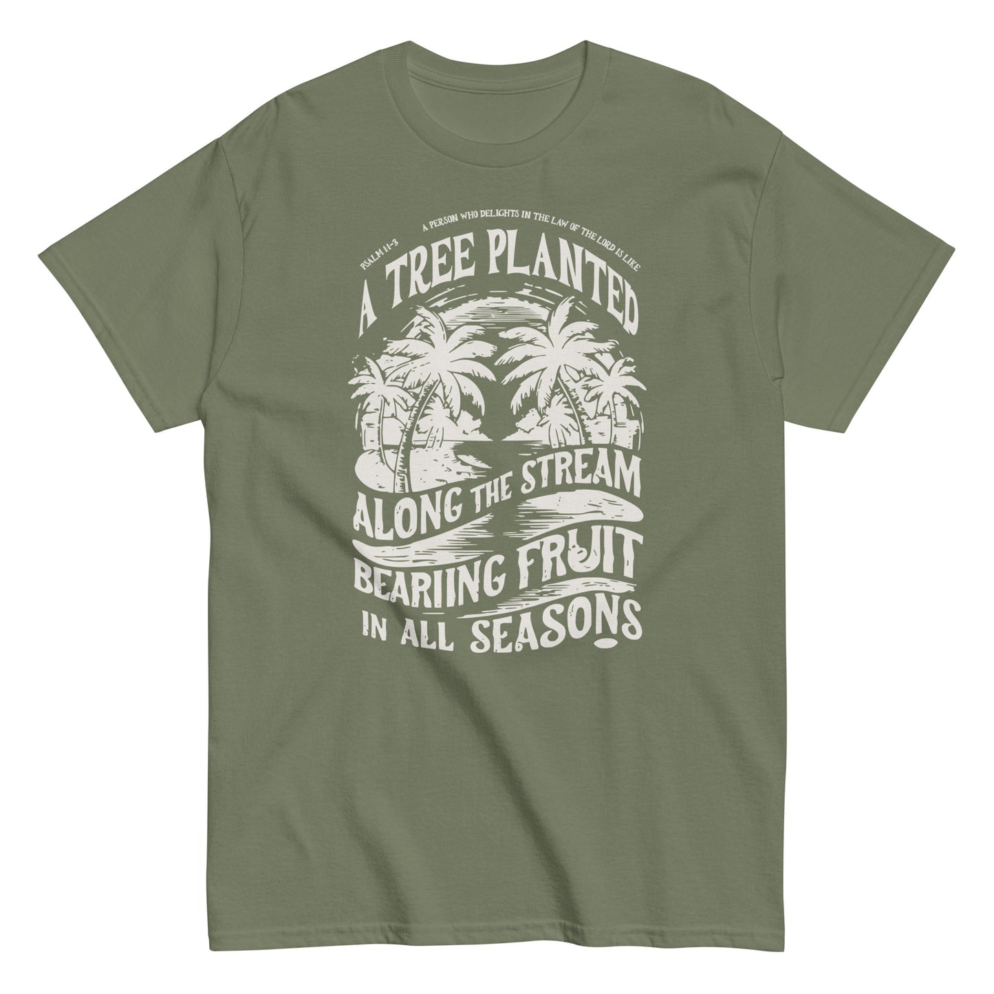 Tree Planted Along The Stream Psalm 1:1-3 Men's Christian T-Shirt Kadosh Life