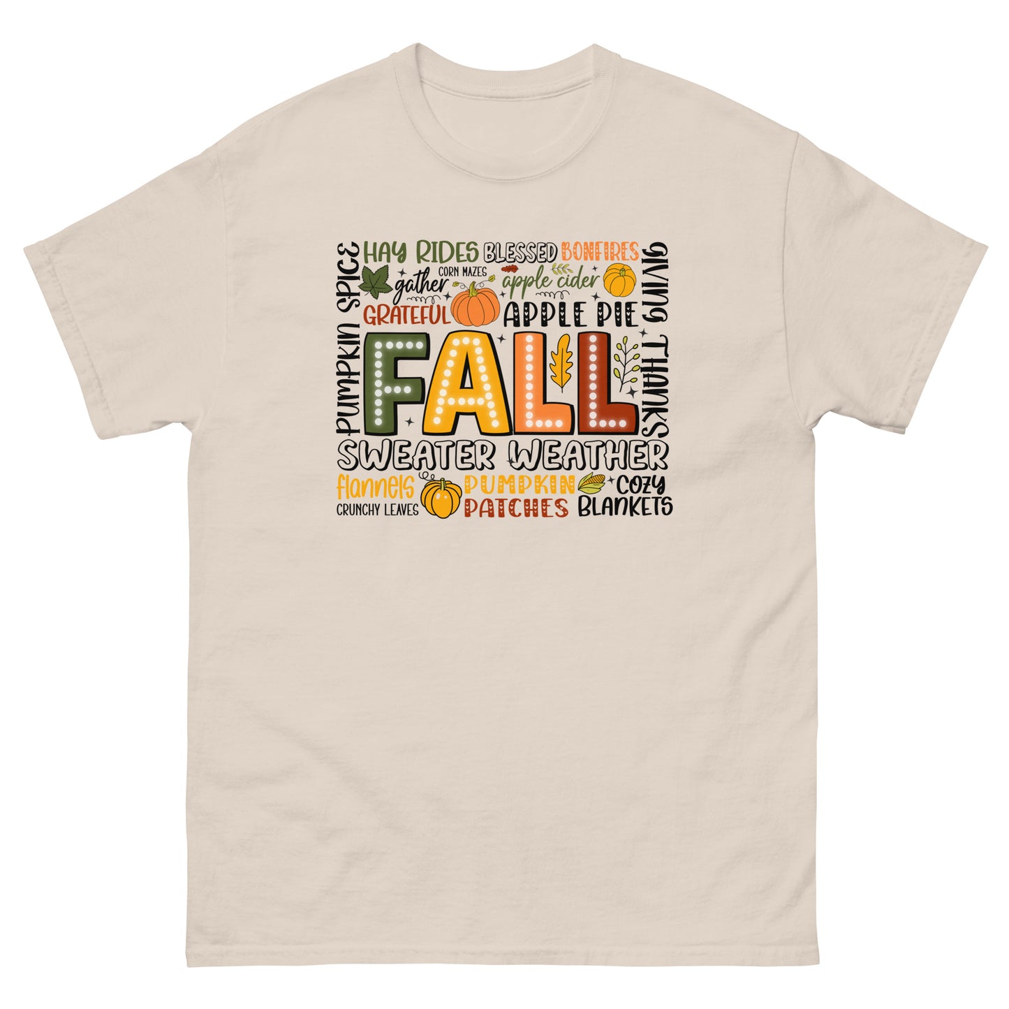 Fall Autumn Words List Women's T-Shirt Kadosh Life