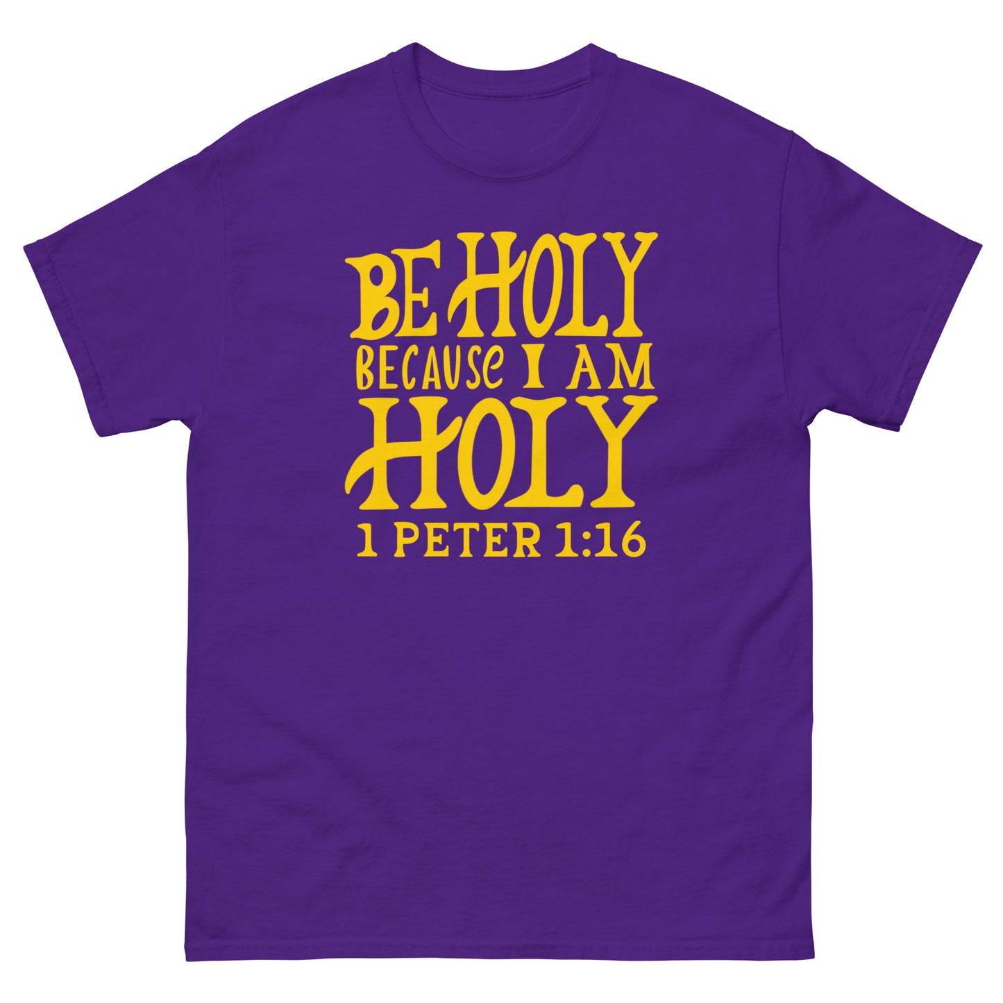 (Brandon's Letters) Be Holy 1 Peter 1:16 Christian T-Shirt for Men and Women Kadosh Living