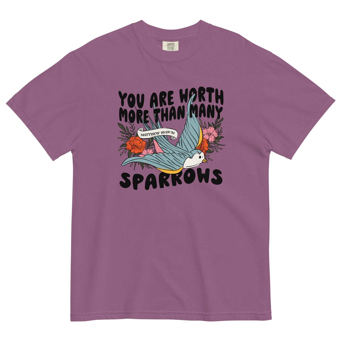 You Are Worth More Than Many Sparrows Women's Christian T-Shirt Kadosh Life