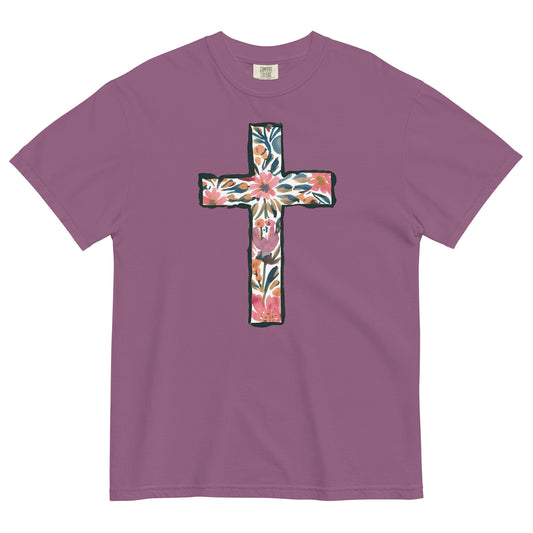 Jesus Floral Cross Women's Christian T-Shirt Kadosh Life