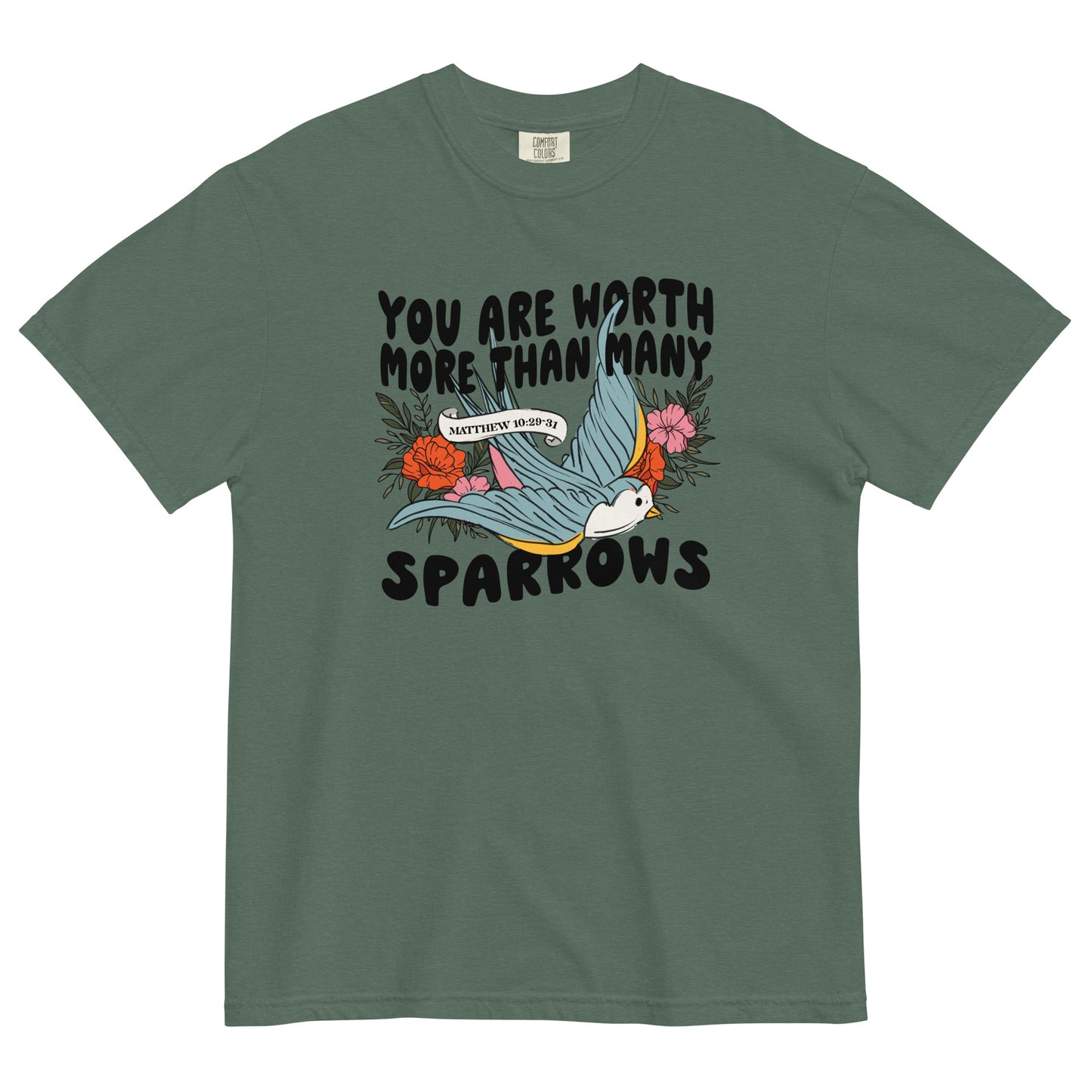 You Are Worth More Than Many Sparrows Women's Christian T-Shirt Kadosh Life