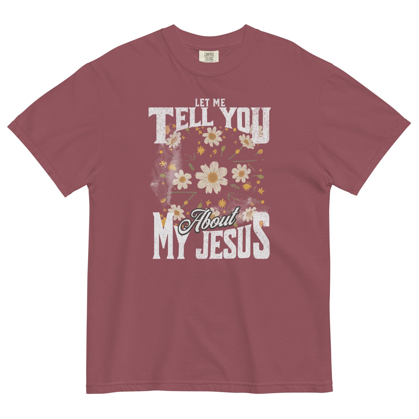 Let Me Tell You About My Jesus White Floral Women's Christian T-Shirt Kadosh Life