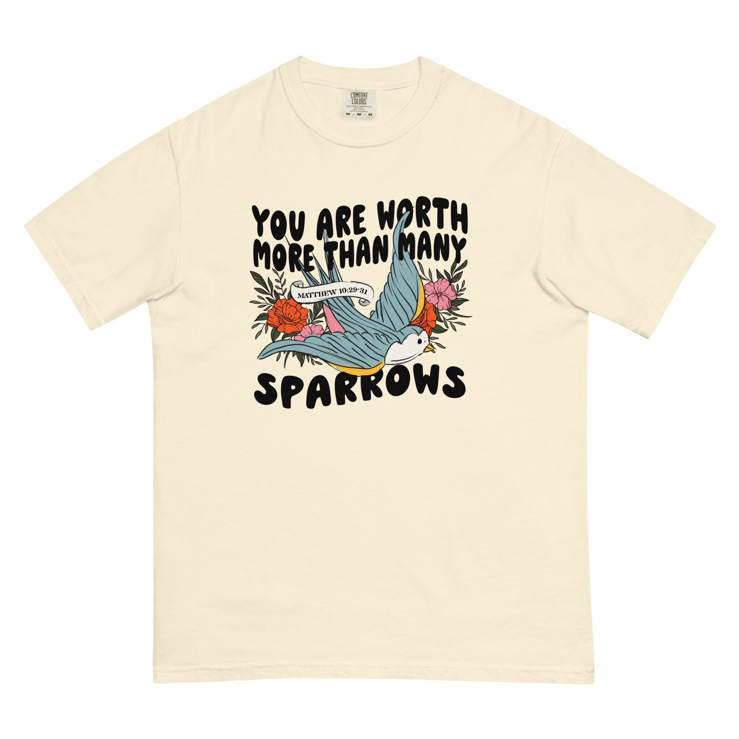 You Are Worth More Than Many Sparrows Women's Christian T-Shirt Kadosh Life