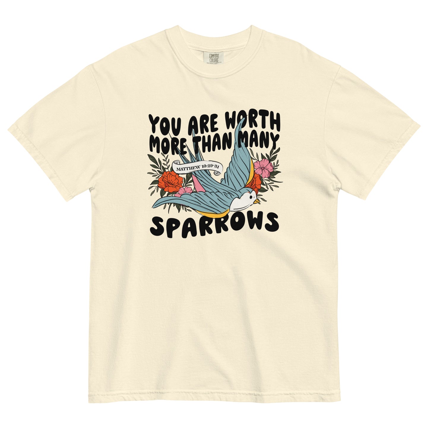 You Are Worth More Than Many Sparrows Women's Christian T-Shirt Kadosh Life