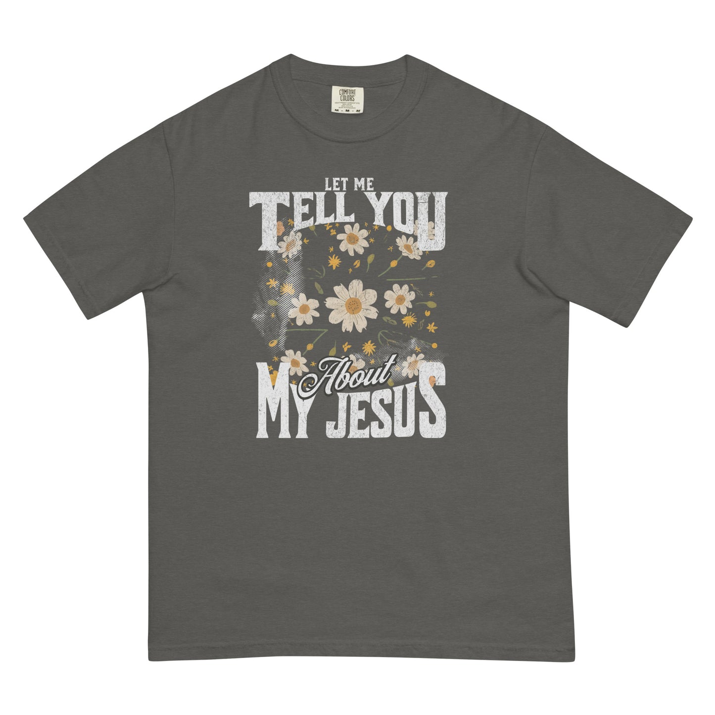 Let Me Tell You About My Jesus White Floral Women's Christian T-Shirt Kadosh Life