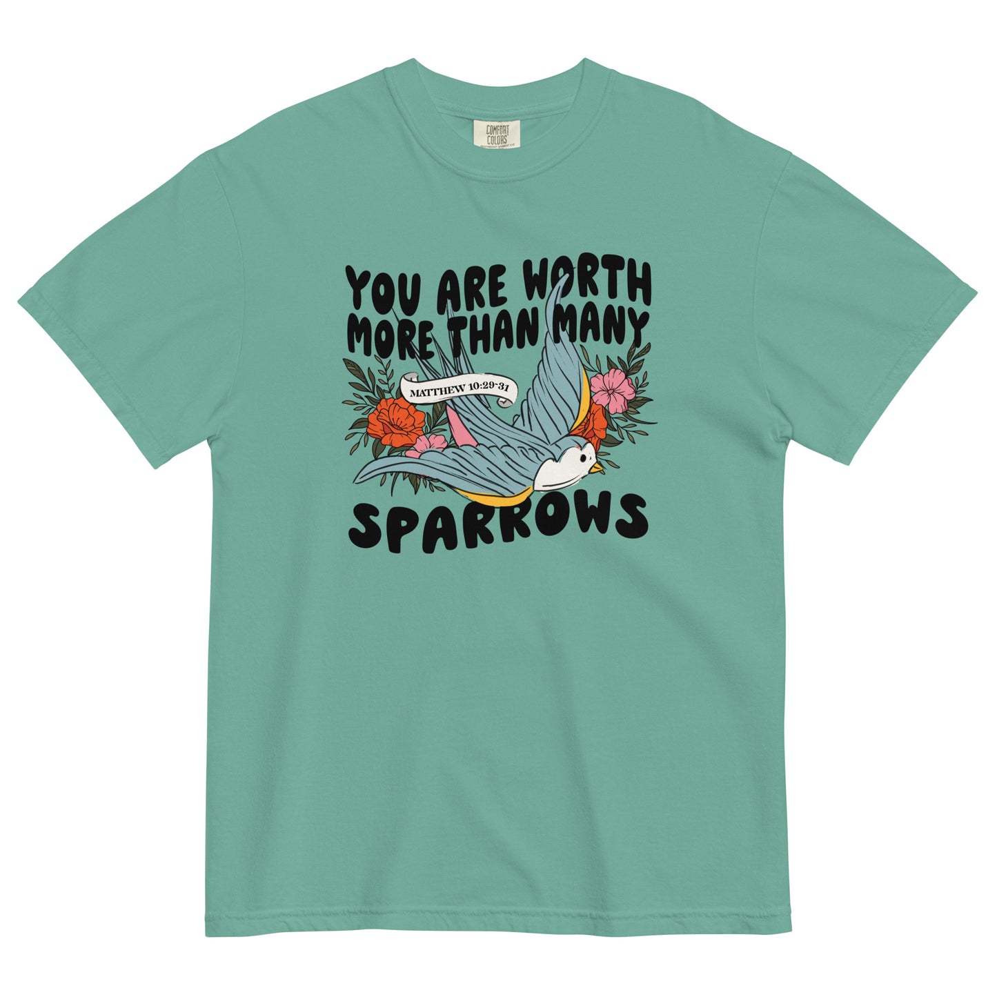 You Are Worth More Than Many Sparrows Women's Christian T-Shirt Kadosh Life