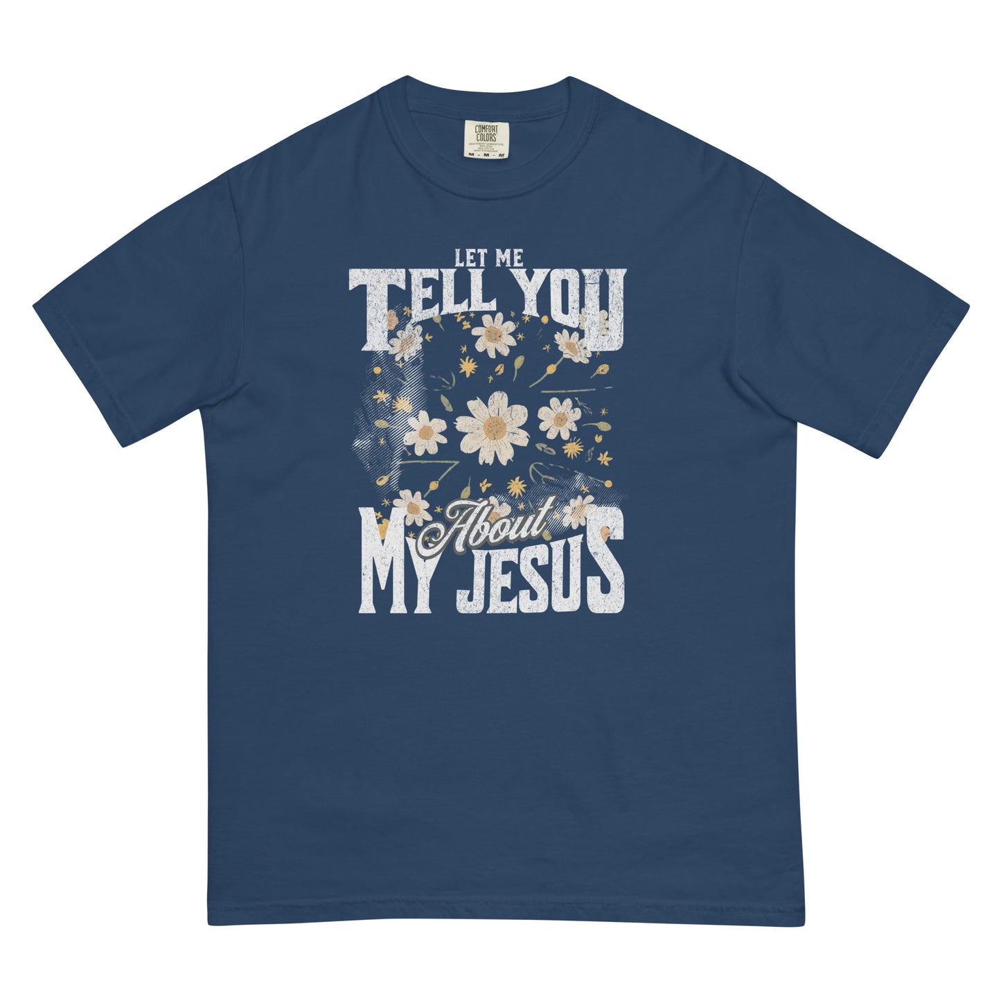 Let Me Tell You About My Jesus White Floral Women's Christian T-Shirt Kadosh Life