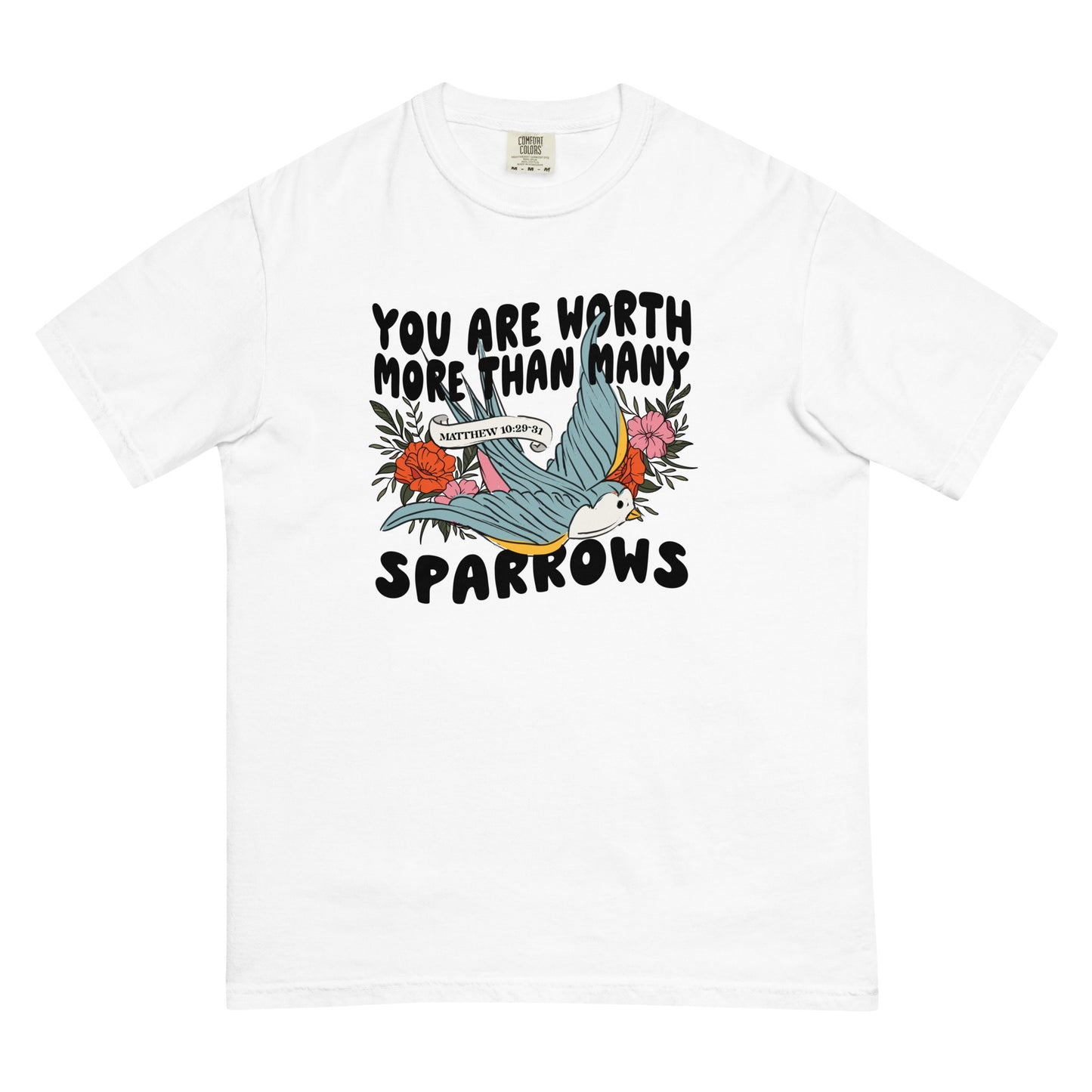 You Are Worth More Than Many Sparrows Women's Christian T-Shirt Kadosh Life